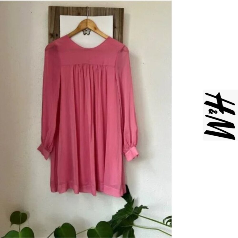 H&M Pink Long Sleeve Mini Dress
